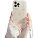 Compatible with iPhone 14 Pro Max Case Cute Girls Women Peach Bear Love Heart Pattern with Pearl Strap Bracelet Chain Sparkly Phone Case Camera Protect