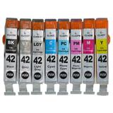 Compatible CLI42 Ink Cartridge Replacement for Canon CLI-42 CLI 42 Used for PIXMA Pro-100 Pro100 Pro-100s Pro100S Pro 100S 100 Laser Printer (8-Pack BK/C/M/Y/PC/PM/GY/LG)