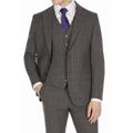 Jeff Banks Studio Grey with Pink Overcheck Tailored Fit Men's Suit Jacket