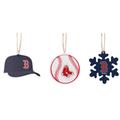 The Memory Company Boston Red Sox Three-Pack Cap, Baseball & Snowflake Ornament Set
