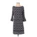 White House Black Market Casual Dress - Mini Boatneck 3/4 sleeves: Black Dresses - Women's Size Small