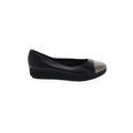 AGL Flats: Pumps Wedge Work Black Solid Shoes - Women's Size 38 - Round Toe