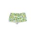 London Times Denim Shorts: Green Floral Bottoms - Women's Size 6 - Medium Wash