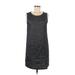 Theory Casual Dress - Shift Scoop Neck Sleeveless: Gray Print Dresses - Women's Size 6