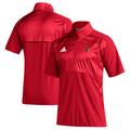 Men's adidas Red Louisville Cardinals Sideline Short Sleeve Quarter-Zip Pullover Top