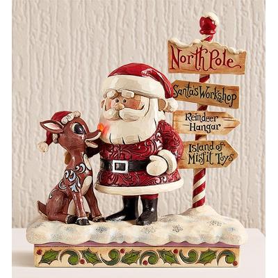 1-800-Flowers Seasonal Gift Delivery Rudolph & Santa Figurine By Jim Shore