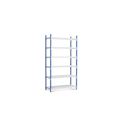 PROREGAL Fachbodenregal MAXIMUS Pro | Grundregal | HxBxT 200x125x80cm | 6 Ebenen | offener Fachboden | Fachlast 278kg | Lichtblau/Lichtgrau Image