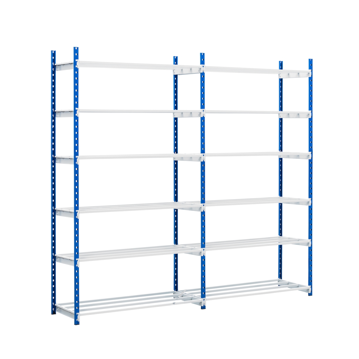 PROREGAL Fachbodenregal MAXIMUS | Grundregal | HxBxT 200x100x34cm | 7 Ebenen | offener Fachboden | Fachlast 136kg | Lichtblau/Lichtgrau Image