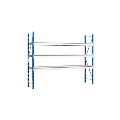 PROREGAL Weitspannregal MAXIMUS Pro | Grundregal | HxBxT 350x200x100cm | 3 Ebenen | Spanplatten-Fachboden | Fachlast 690kg | Lichtblau/Lichtgrau Image