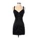Guess Jeans Casual Dress - Party V-Neck Sleeveless: Black Solid Dresses - Women's Size 1