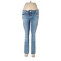 Colins Jeanswear Jeans - Low Rise Skinny Leg Trashed: Blue Bottoms - Women's Size 28 - Sandwash