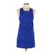 Stella Laguna Beach Cocktail Dress - Mini Crew Neck Sleeveless: Blue Solid Dresses - Women's Size Small