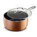 Gotham Steel Copper Cast Textured Nonstick Aluminum 2.5 Qt Sauce Pan w/ Stay Cool Handle Non Stick/Aluminum in Brown/Gray | Wayfair 7098