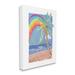 Stupell Industries Whimsical Rainbow Over Beach Tropical Palm Tree by Valerie Wieners - Rectangle Painting on Canvas in White | Wayfair