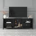 Ebern Designs Delsia TV Stand, entertainment center, TV console for TVs up to 60" Wood in Black | 24.8 H x 70.08 W x 15.35 D in | Wayfair