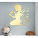 Winston Porter Angel Girl Personalized Metal Wall Art Decor, Customized Metal Child Room Decoration, New Baby Gift in Gray/Yellow | Wayfair