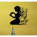 Winston Porter Angel Girl Personalized Wall Art Decor, Customized Child Room Decoration, New Baby Gift in Black | 18 H x 17 W x 0.5 D in | Wayfair