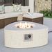 Brayden Studio® Chrisine 15.4" H x 35.2" W Concrete Propane Outdoor Fire Pit Table Concrete in White | 15.4 H x 35.2 W x 34.6 D in | Wayfair