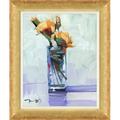 Soicher Marin The Glass Vase by Joseph Mota - Picture Frame Print on Canvas in Indigo/Yellow | 25.5 H x 21.5 W x 1.25 D in | Wayfair K-JMT-22-0570