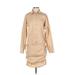 L'academie los angeles Casual Dress - Shirtdress Collared Long Sleeve: Tan Print Dresses - New - Women's Size X-Small