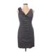 Allen by Allen Schwartz Casual Dress - Sheath V-Neck Sleeveless: Gray Dresses - Women's Size 14