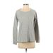 J.Crew Factory Store Pullover Sweater: Gray Color Block Tops - Women's Size Small