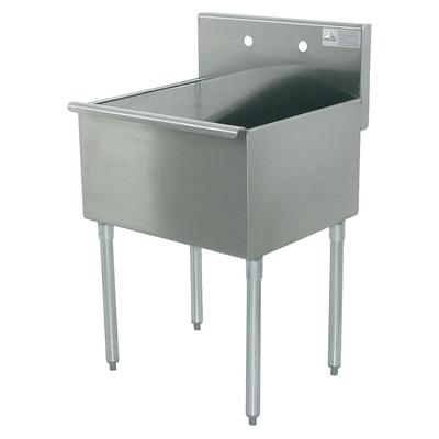 Advance Tabco 6-1-24 24" 1 Compartment Sink w/ 24"L x 21"W Bowl, 14" Deep, Drain Basket, Adjustable Feet, Stainless Steel