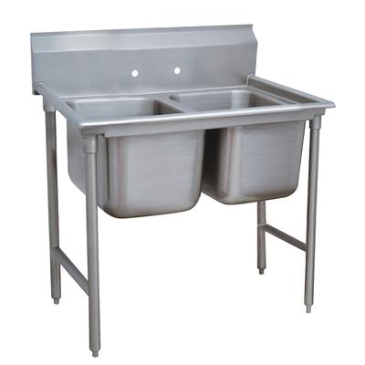 Advance Tabco 93-2-36 46" 2 Compartment Sink w/ 16"L x 20"W Bowl, 12" Deep, Stainless Steel