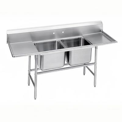 Advance Tabco 94-22-40-36RL 117" 2 Compartment Sink w/ 20"L x 20"W Bowl, 14" Deep, Stainless Steel