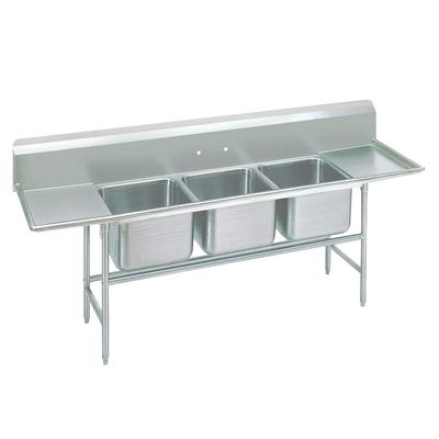 Advance Tabco 94-23-60-18RL 103" 3 Compartment Sink w/ 20"L x 20"W Bowl, 14" Deep, Stainless Steel