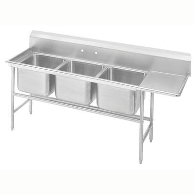 Advance Tabco 94-23-60-36R 107" 3 Compartment Sink w/ 20"L x 20"W Bowl, 14" Deep, Stainless Steel