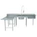 Advance Tabco DTS-U30-144L Soiled L-R Dishtable - U Shape, Stainless Legs, 59x108x144", 16 ga 304 Stainless, Stainless Steel