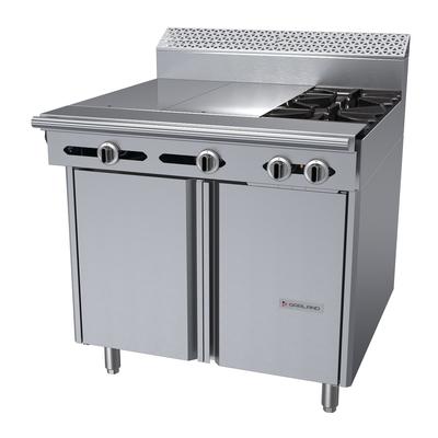 Garland C36-12S NG 36" 2 Burner Commercial Gas Range w/ Griddle & Storage Base, Natural Gas, Stainless Steel, Gas Type: NG