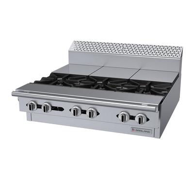 Garland C36-15M Cuisine 36" 3 Burner Commercial Gas Range w/ (3) Hot Tops & Modular Base, Natural Gas, Stainless Steel, Gas Type: NG
