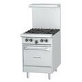 Garland G24-4L 24" 4 Burner Commercial Gas Range w/ Space Saver Oven, Natural Gas, 4 Burners, Stainless Steel, Gas Type: NG