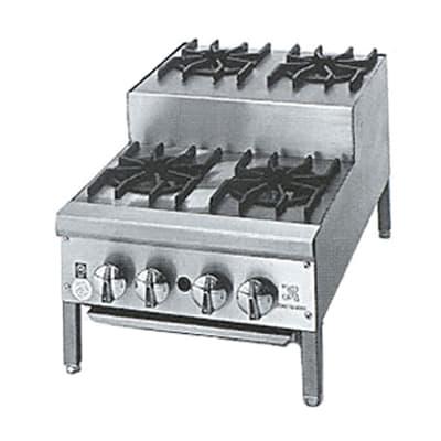 Jade Range JHPE-2-224 24" Gas Hotplate w/ (2) Burners & Manual Controls, Natural Gas, Stainless Steel, Gas Type: NG