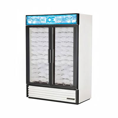 True GDIM-49NT-HC~TSL01 WHT 54" Indoor Ice Merchandiser w/ (117) 8 lb Bag Capacity - Glass Door, White, 115v | True Refrigeration