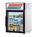 True GDM-05-HC~FGD01 24" Countertop Display Refrigerator w/ Front Access - Swing Door, White, Right Hinge, 115v, Illuminated Sign Panel