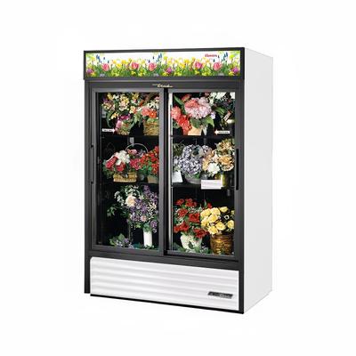 True GDM-47FC-HC-LD WHT 2 Section Floral Cooler w/ Sliding Door - White, 115v | True Refrigeration