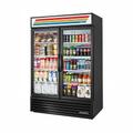 True GDM-49-HC~TSL01 54" 2 Section Glass Door Merchandiser, (2) Left Hinge Doors, 115v, Black | True Refrigeration