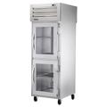 True STG1RPT-2HG-1S-HC Spec Series 27 1/2" 1 Section Pass Thru Refrigerator, (2) Glass Doors, (1) Solid Door, Right Hinge, 115v, Silver | True Refrigeration