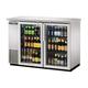 True TBB-24-48G-S-HC-LD 49" Bar Refrigerator - 2 Swinging Glass Doors, Stainless, 115v, LED Lighting, Silver | True Refrigeration