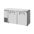 True TBB24-60-2S-Z1-SFT-S-1 60 1/8" Bar Refrigerator - 2 Swinging Solid Doors, Stainless, 115v, Silver | True Refrigeration