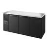 True TBR92-RISZ1-L-B-SSSS-1 92" Bar Refrigerator - 4 Swinging Solid Doors, Black, 115v | True Refrigeration