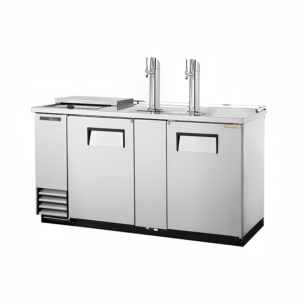 True TDD-3CT-S-HC 69" Kegerator Commercial Beer Dispenser w/ 3 Keg Capacity - 3 Columns, Stainless, 115v, Silver | True Refrigeration
