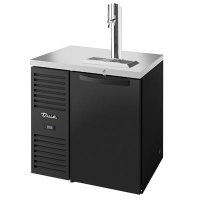 True TDR32-RISZ1-L-B-S-1 32" Kegerator Commercial Beer Dispenser w/ (1) Keg Capacity - (1) Column, Black, 120v, 1 Section | True Refrigeration