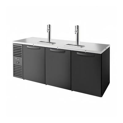 True TDR84-PTSZ1-L-B-SSS-SSS-1 84" Kegerator Pass-Thru Commercial Beer Dispenser w/ 3 Keg Capacity - 3 Column, , 115v, 2 Column, Black