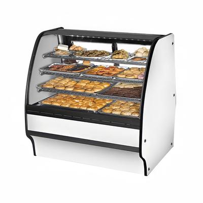 True TGM-DC-48-SC/SC-S-W 48 1/4" Full Service Dry Bakery Case w/ Curved Glass - (4) Levels, 115v, Silver | True Refrigeration