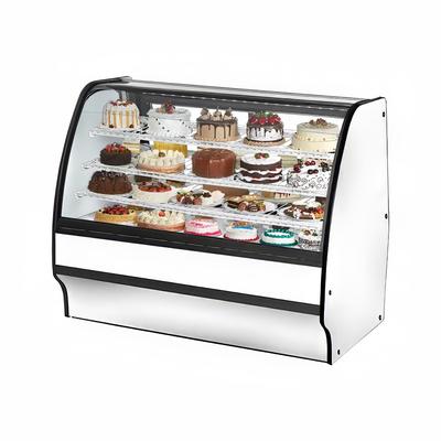True TGM-R-59-SC/SC-W-W 59 1/4" Full Service Bakery Case w/ Curved Glass - 4 Levels, 115v, Refrigerated, White | True Refrigeration