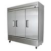 True TS-72-HC 78 1/10" 3 Section Reach In Refrigerator, (3) Left/Right Hinge Solid Doors, 115v, 9 PVC Coated Shelves, Silver | True Refrigeration